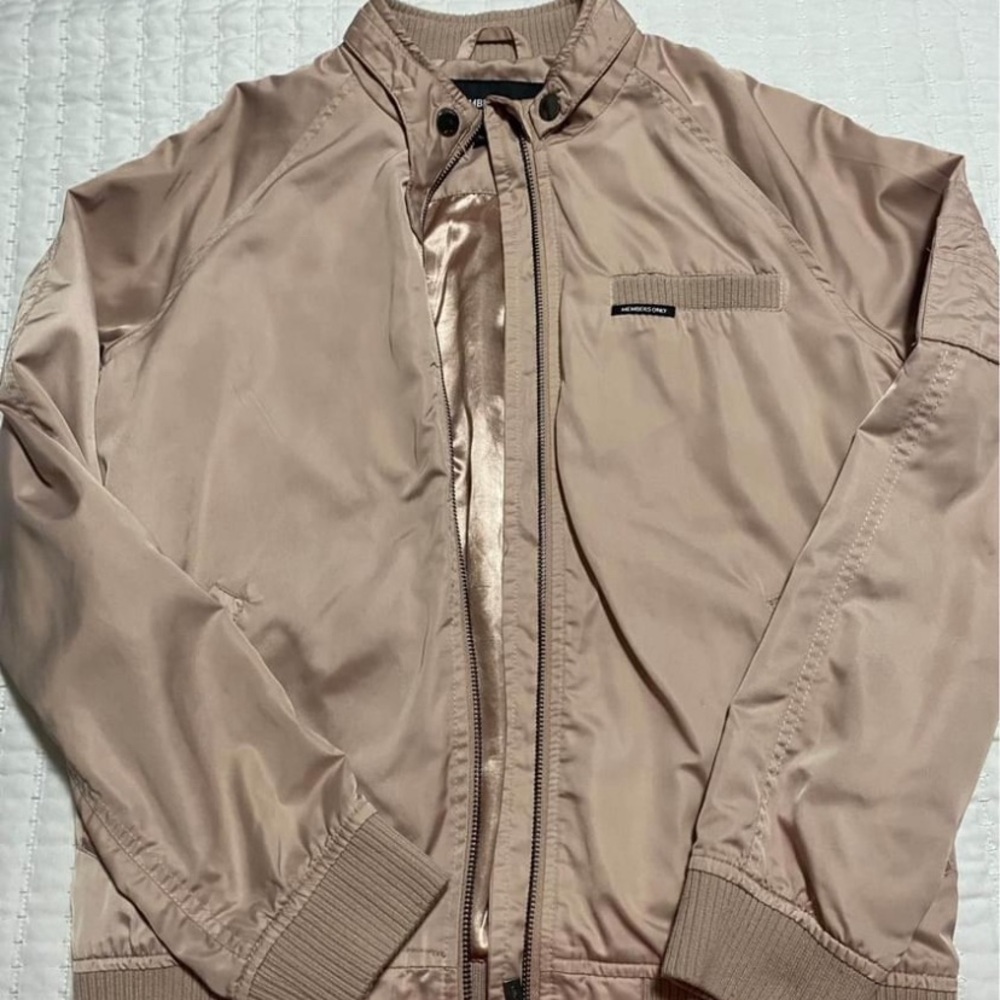 Members Only Kids Bomber SatinLight Pink Jacket